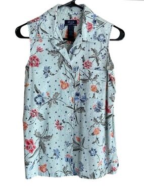Vintage Liz Claiborne Crazy Horse Floral Sleeveless Size Small